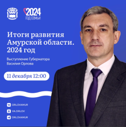 Василий Орлов "11 декабря представлю итоги развития Амурской области за 2024 год"