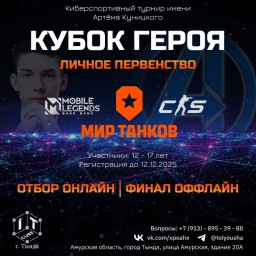 ​МЕЖРЕГИОНАЛЬНЫЙ КИБЕРСПОРТИВНЫЙ ТУРНИР ДЛЯ ШКОЛЬНИКОВ «КУБОК ГЕРОЯ»