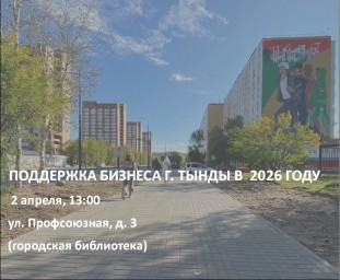 Поддержка бизнеса в Тынде: Встреча с экспертами 2 апреля