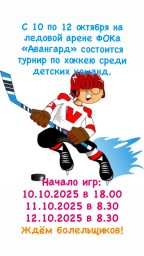 ТУРНИР ПО ХОККЕЮ СРЕДИ ДЕТСКИХ КОМАНД.