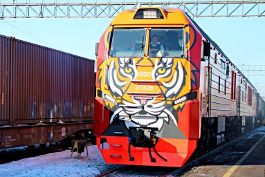 "Амурка" прибыла в Тынду: Тигровый тепловоз украсил БАМ